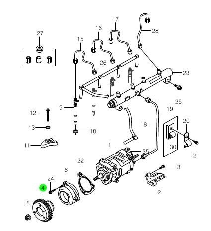 Схема топливной системы дизельного двигателя Sang Yong Aktion