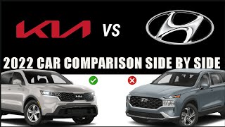Hyundai Santa Fe vs Kia Sorento | 2022 car comparison side by side